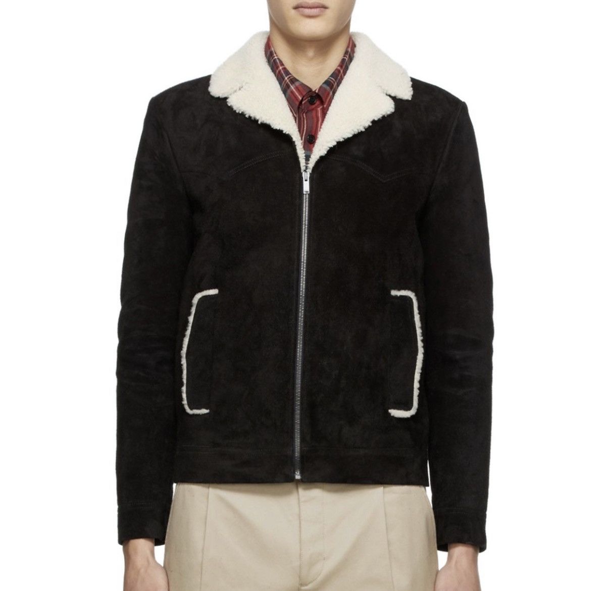 Saint Laurent Paris Saint laurent western suede shearling leather jacket sz46 Size US S / EU 44-46 / 1 - 1 Thumbnail