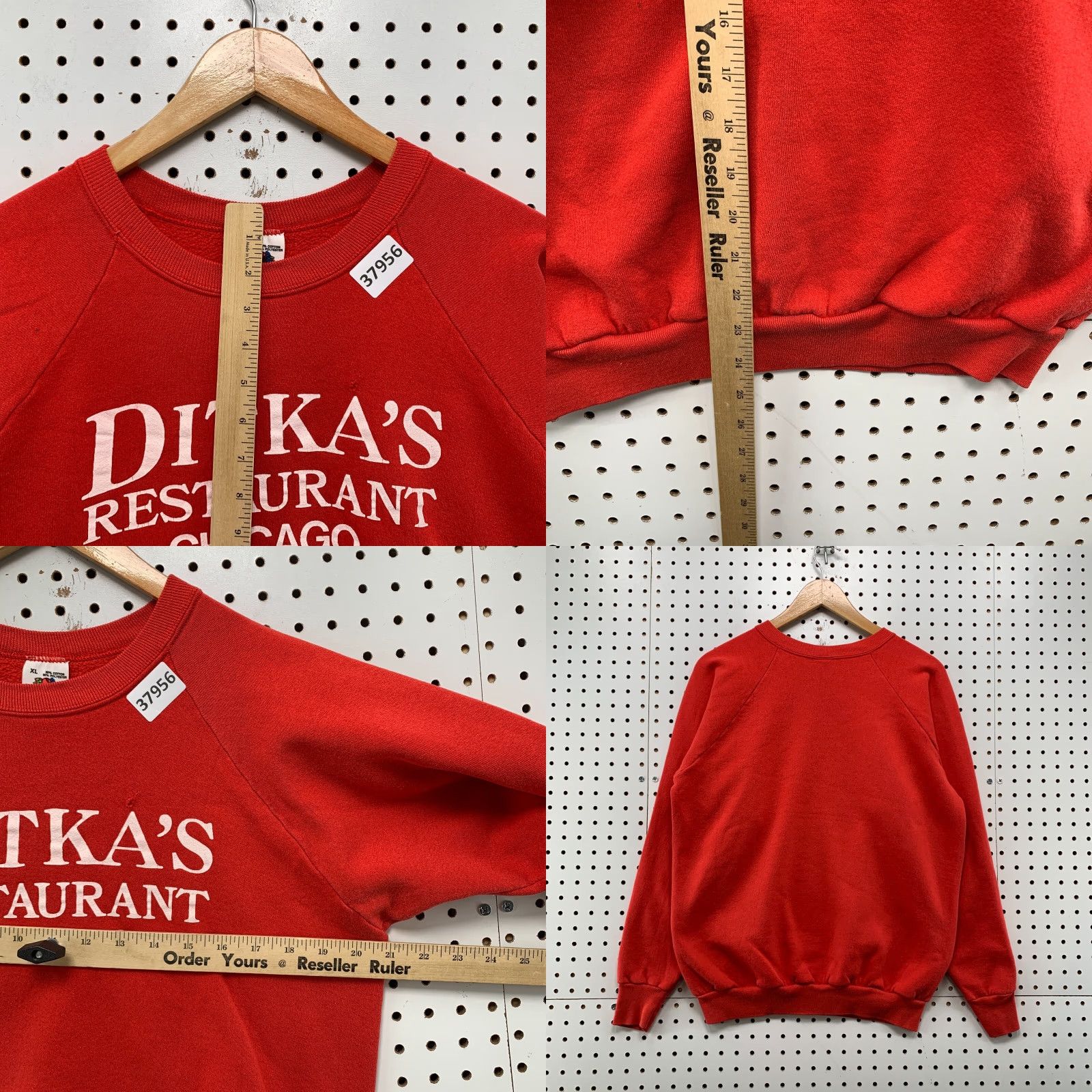 Fruit Of The Loom VINTAGE Ditka’s Restaurant Chicago Crewneck Sweatshirt Men M Red USA 80s Graphic Print Sweatshirtpullover Size US M / EU 48-50 / 2 - 8 Thumbnail