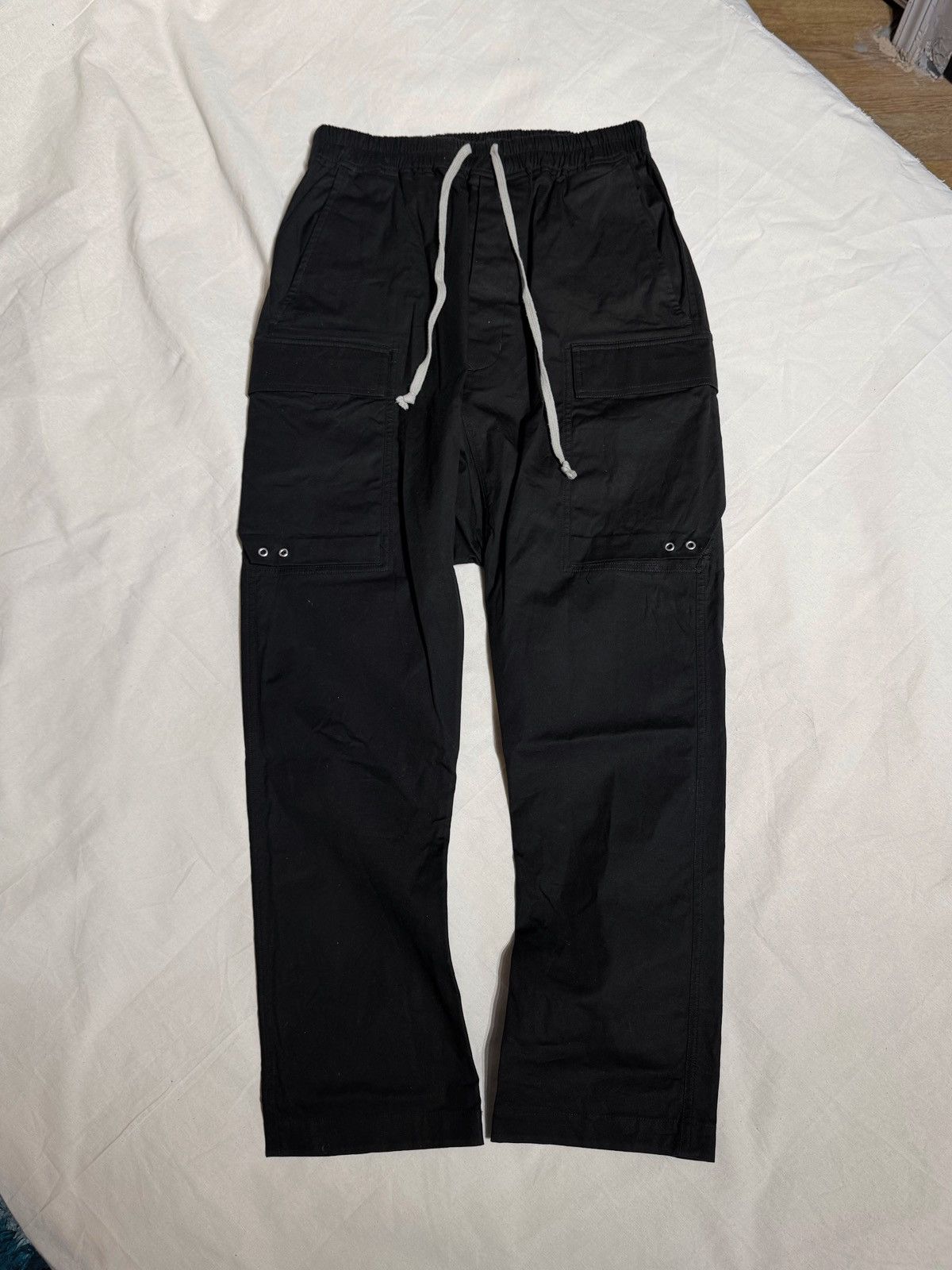 Pre-owned Rick Owens Fw21 Gethsemane Cargo Pants Black Milk Hardware