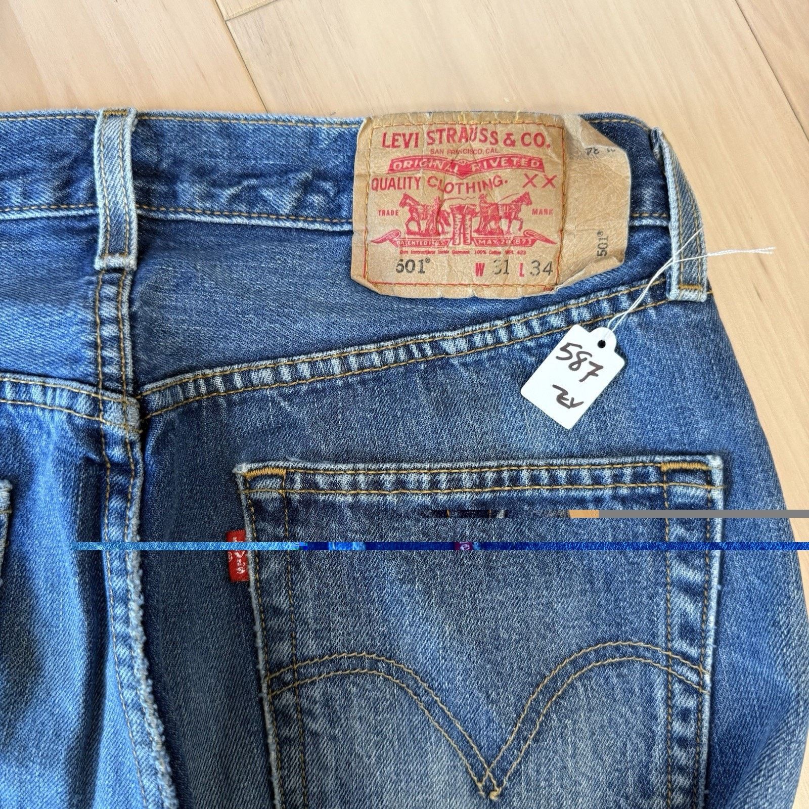 Levi's Vintage Levis 501 Jeans 30 Blue Dark Wash Straight Denim Size US 30 / EU 46 - 11 Thumbnail