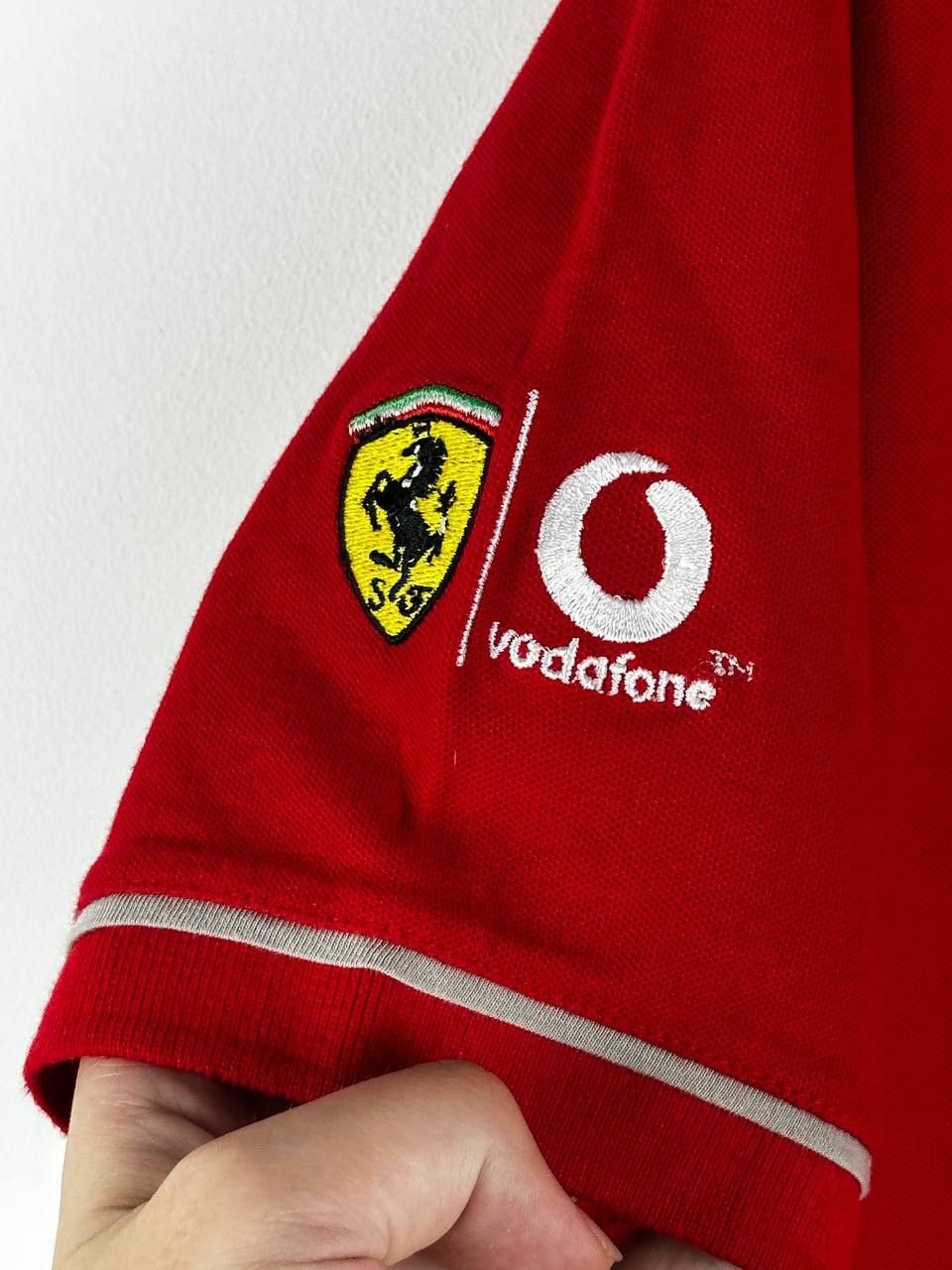 Ferrari × Formula 1 Vintage 90s Racing Ferrari Vodafone Zip Polo T Shirt Size US XL / EU 56 / 4 - 7 Thumbnail
