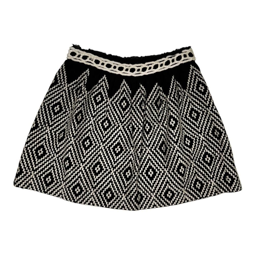Free People Free People l Black White Geo Embroidered A Line Skirt 4 Size 27" / US 4 / IT 40 - 2 Thumbnail