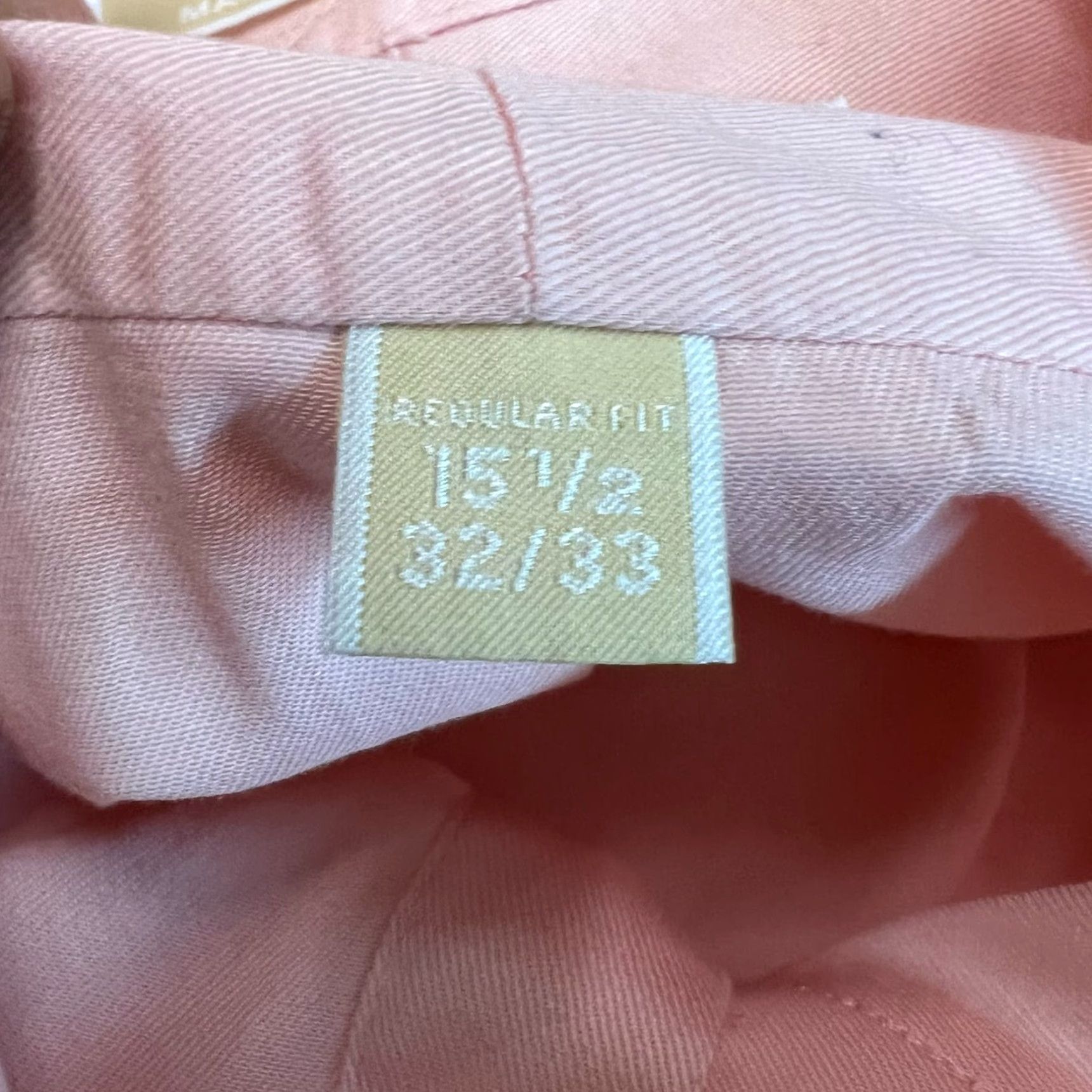 Michael Kors Michael Kors Dress Shirt Men 15.5 32/33 Pink Cotton Long Sleeve Button-Up Shirt Mens Size 40R - 7 Thumbnail