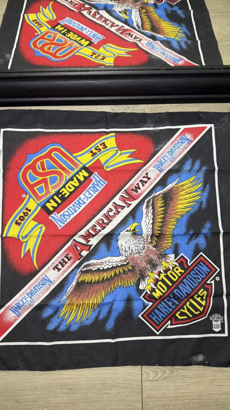 Harley Davidson Vintage 1980s Harley Davidson Bandana The American Way Size ONE SIZE - 4 Thumbnail
