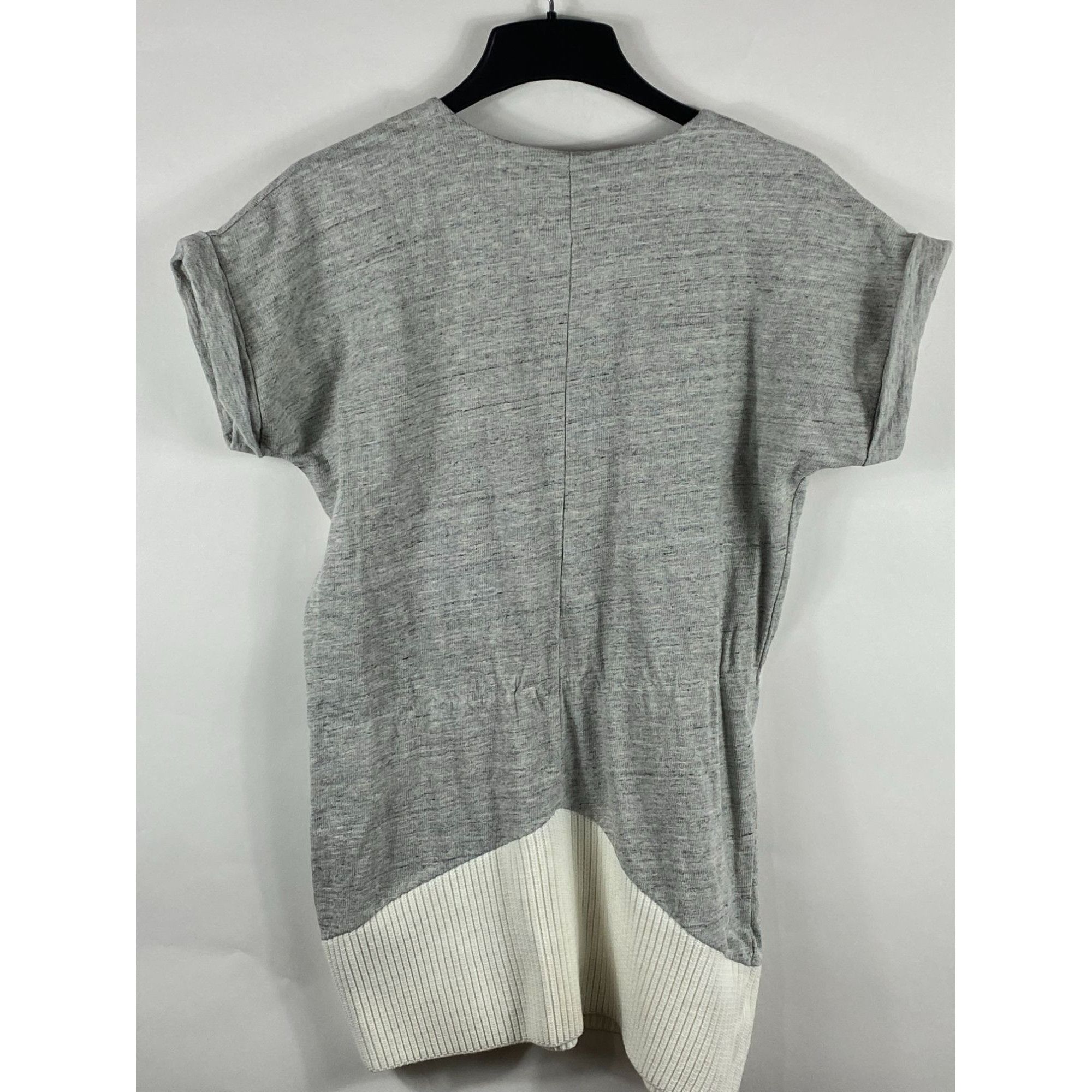 Zara Zara W/B Collection Knitted Bottom Trim Shirt Dress Gray/Off Size L / US 10 / IT 46 - 2 Thumbnail