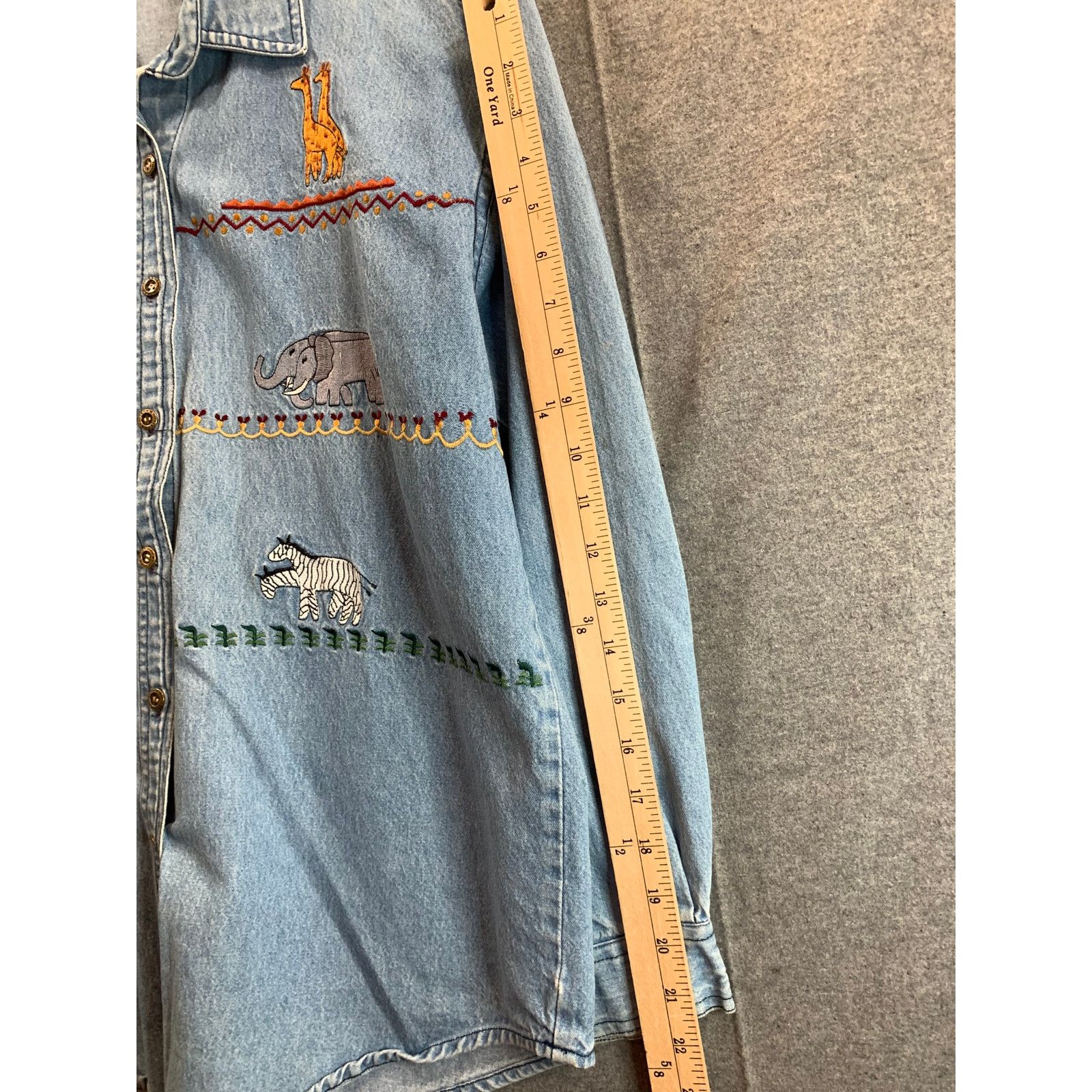 Other Noah's Ark Denim Blouse Womens Extra Large Blue Long-Sleeve Size XL / US 12-14 / IT 48-50 - 6 Thumbnail