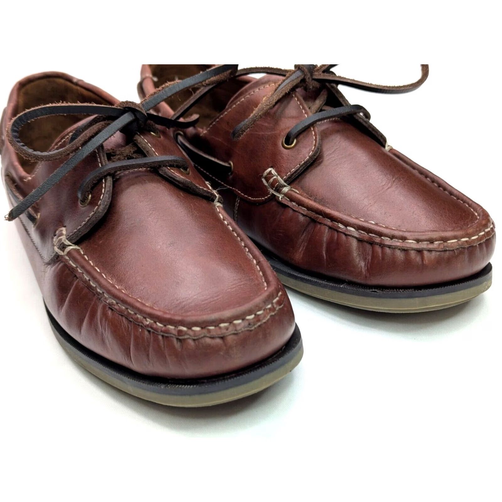 Vintage Samuel Windsor Deck Boat Shoe Men 13 Brown Leather Nautical Casual Shoes Size US 13 / EU 46 - 3 Thumbnail
