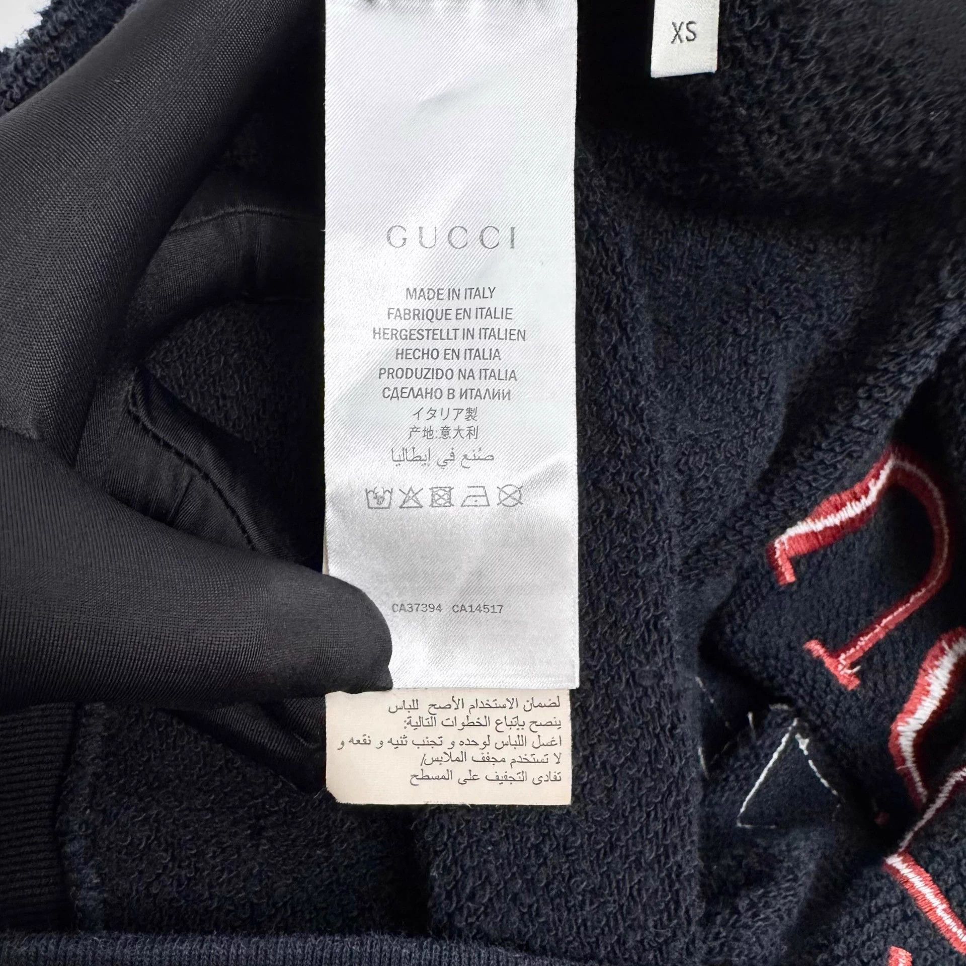 Gucci Gucci Black Embroidered Double G Logo Unisex Hoodie Size US XS / EU 42 / 0 - 5 Thumbnail