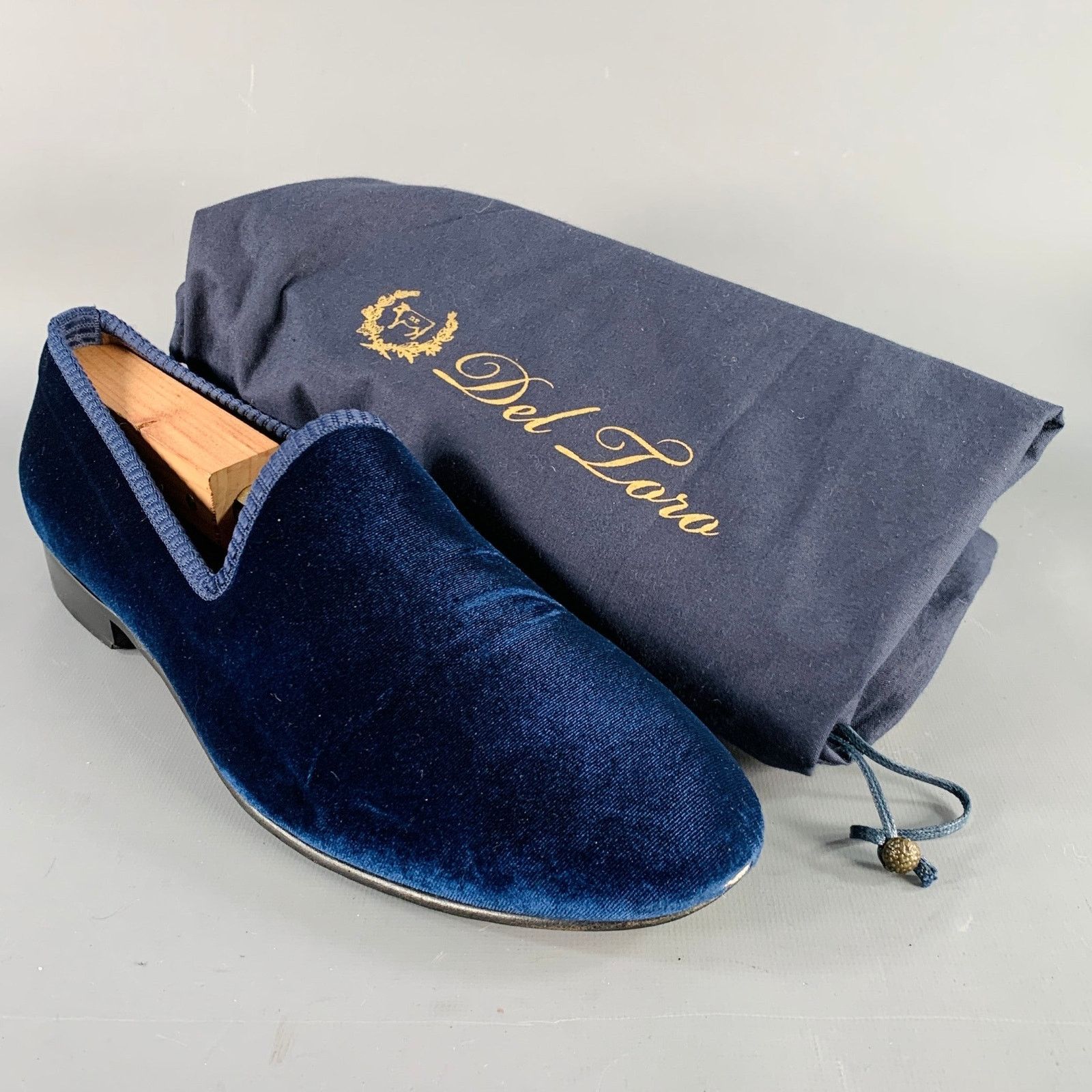 Del Toro DEL TORO Size 11.5 Blue Red Velvet Slip On Loafers Size US 11.5 / EU 44-45 - 9 Thumbnail