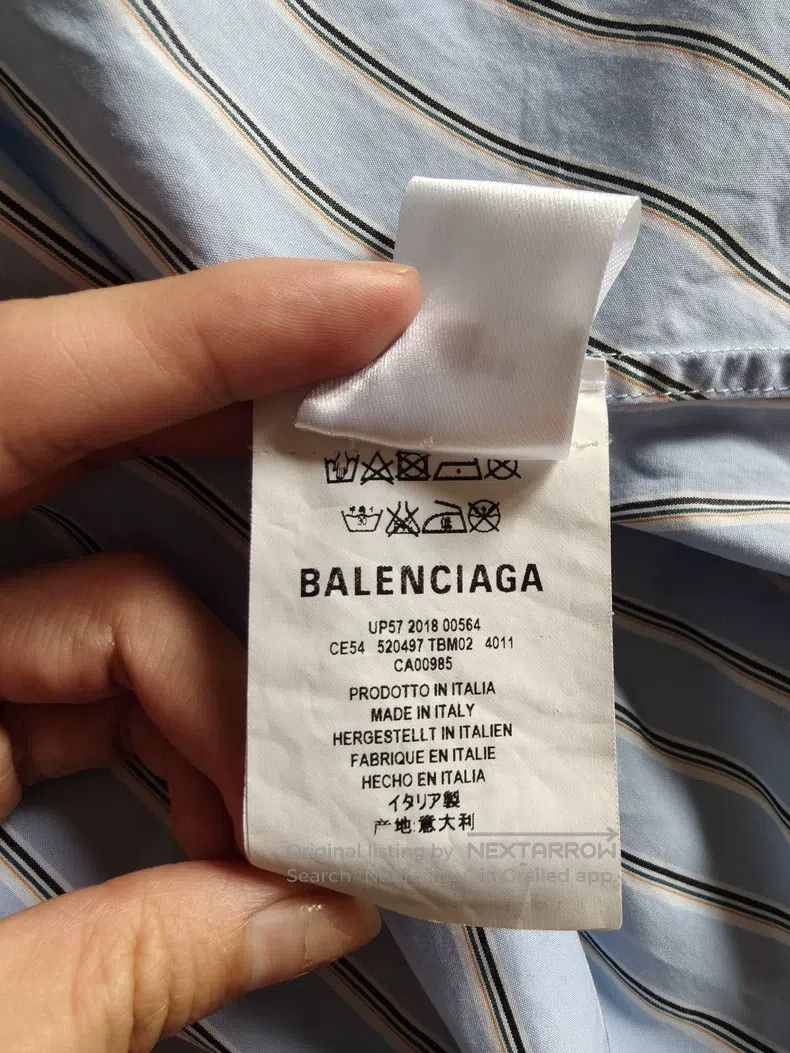Balenciaga Balenciaga Striped Back Logo Shirt Size XS / US 0-2 / IT 36-38 - 7 Thumbnail