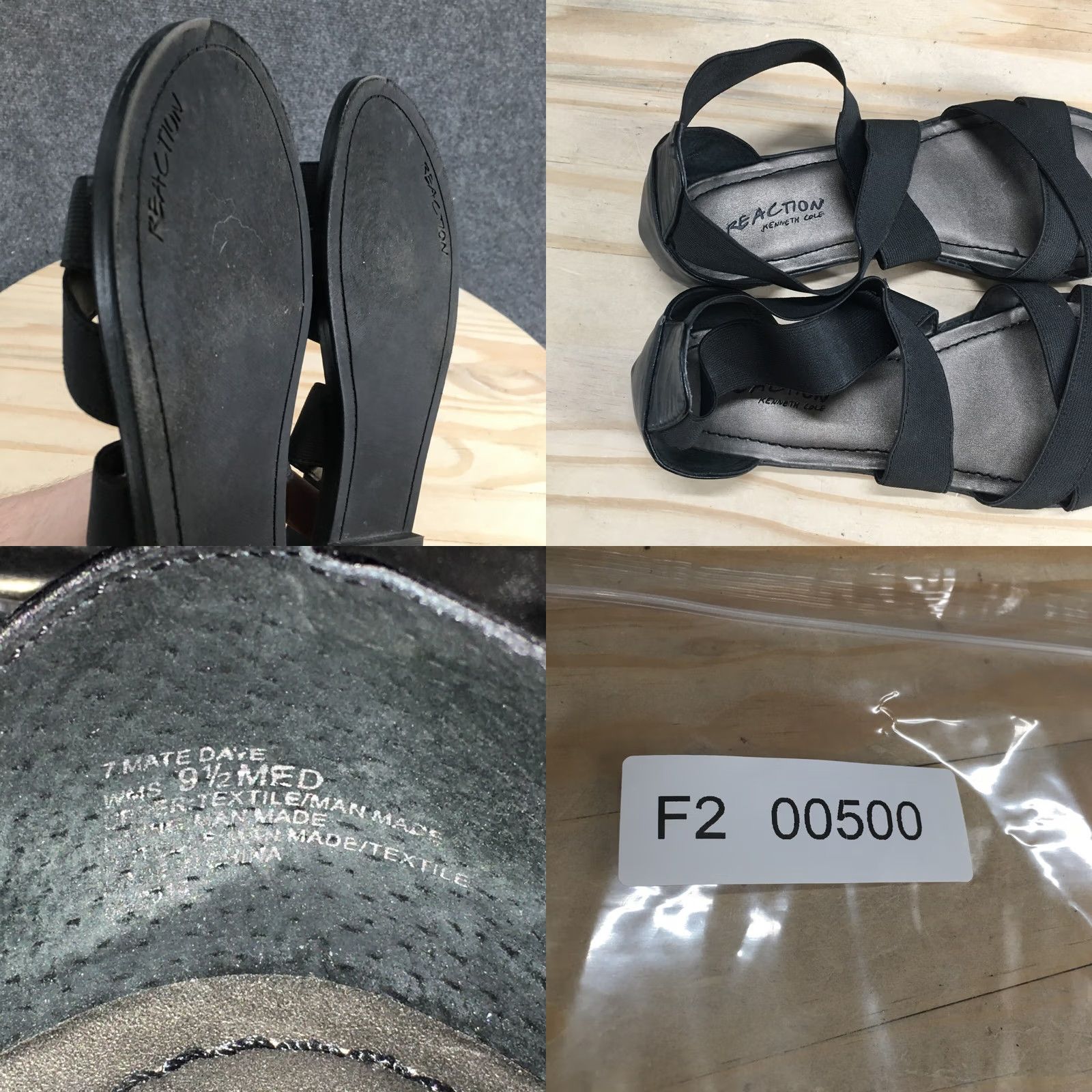 Kenneth Cole Reaction by Kenneth Cole Gladiator Sandal Womens 9.5M Black Mate Dave Casual Size US 10 / IT 40 - 9 Thumbnail