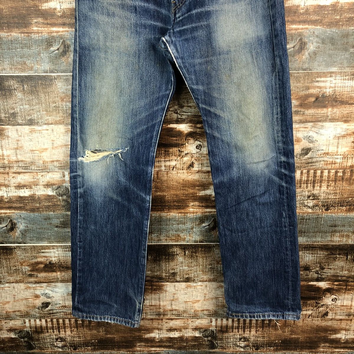 Levi's 501 Levis Blue Distressed ripped Denim Pants #A1443 Size US 30 / EU 46 - 6 Thumbnail