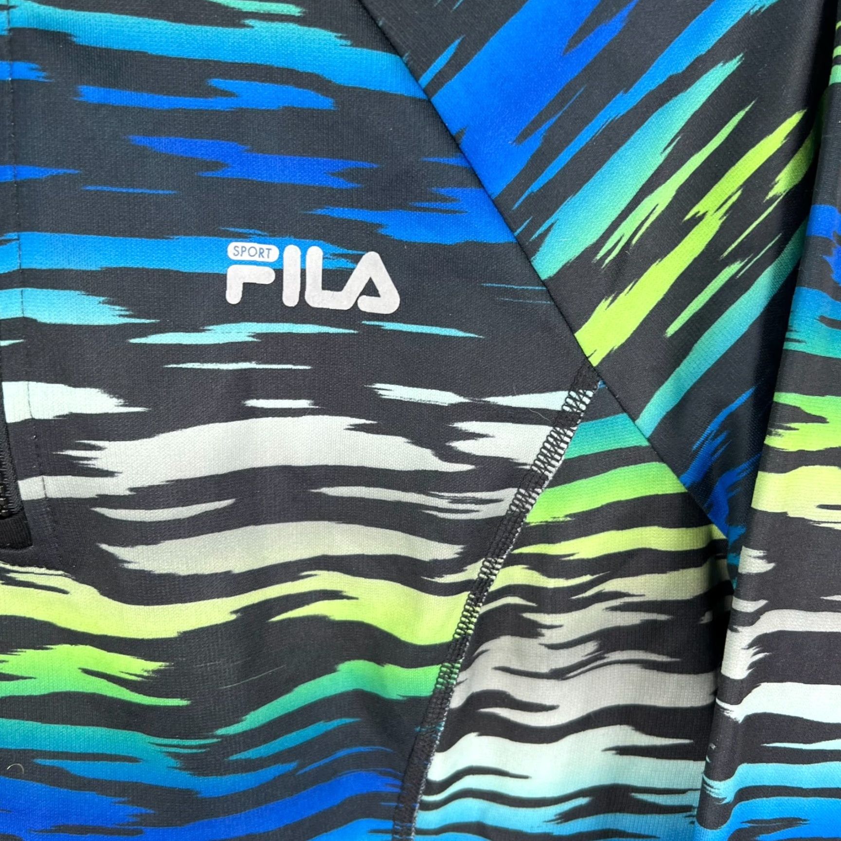 Fila Fila Sport Jacket Women’s M Blue/Black Zebra Print 1/4 Zipper Pocket Size M / US 6-8 / IT 42-44 - 3 Thumbnail