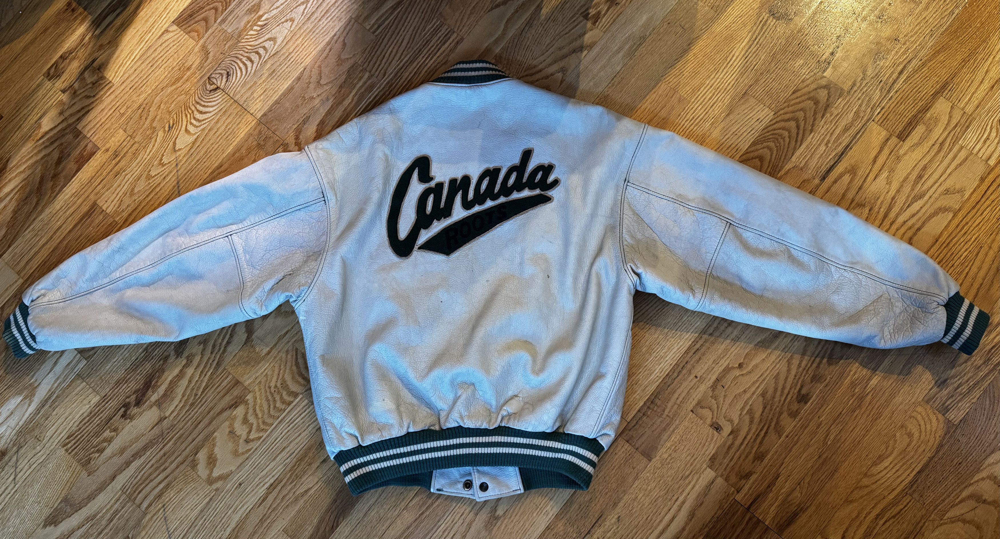 Roots Vtg Roots Varsity Leather Jacket Size US S / EU 44-46 / 1 - 2 Thumbnail