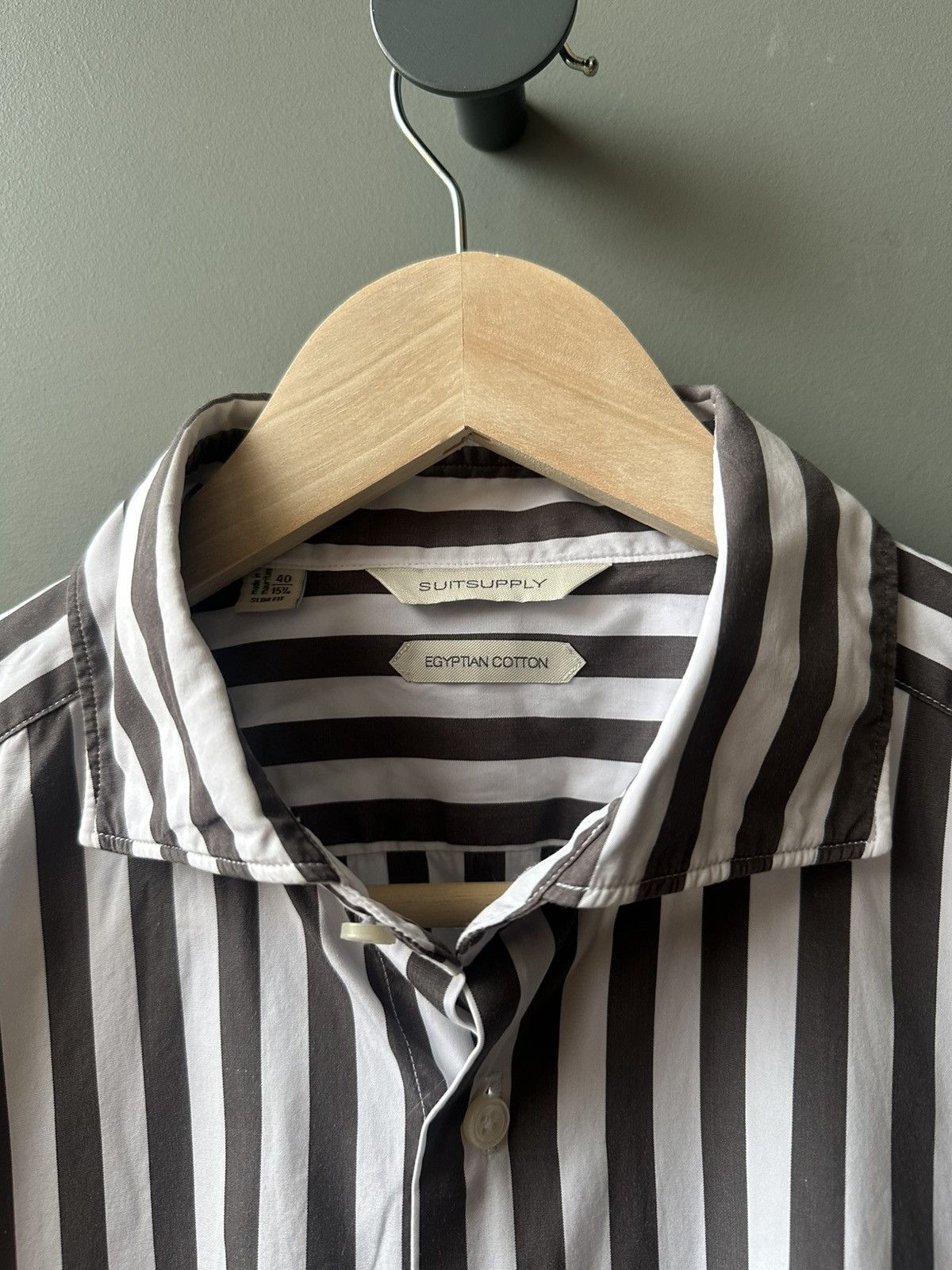 Suitsupply Suitsupply Stripped Cotton Shirt Size US M / EU 48-50 / 2 - 3 Thumbnail