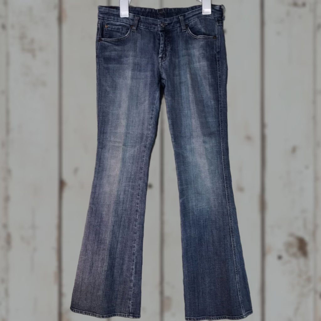 7 For All Mankind VINTAGE 7 For All Mankind Wide Leg Jeans Womens Size 29 Blue Low Rise Faded Wash Cotton Denim Size 29" - 1 Thumbnail