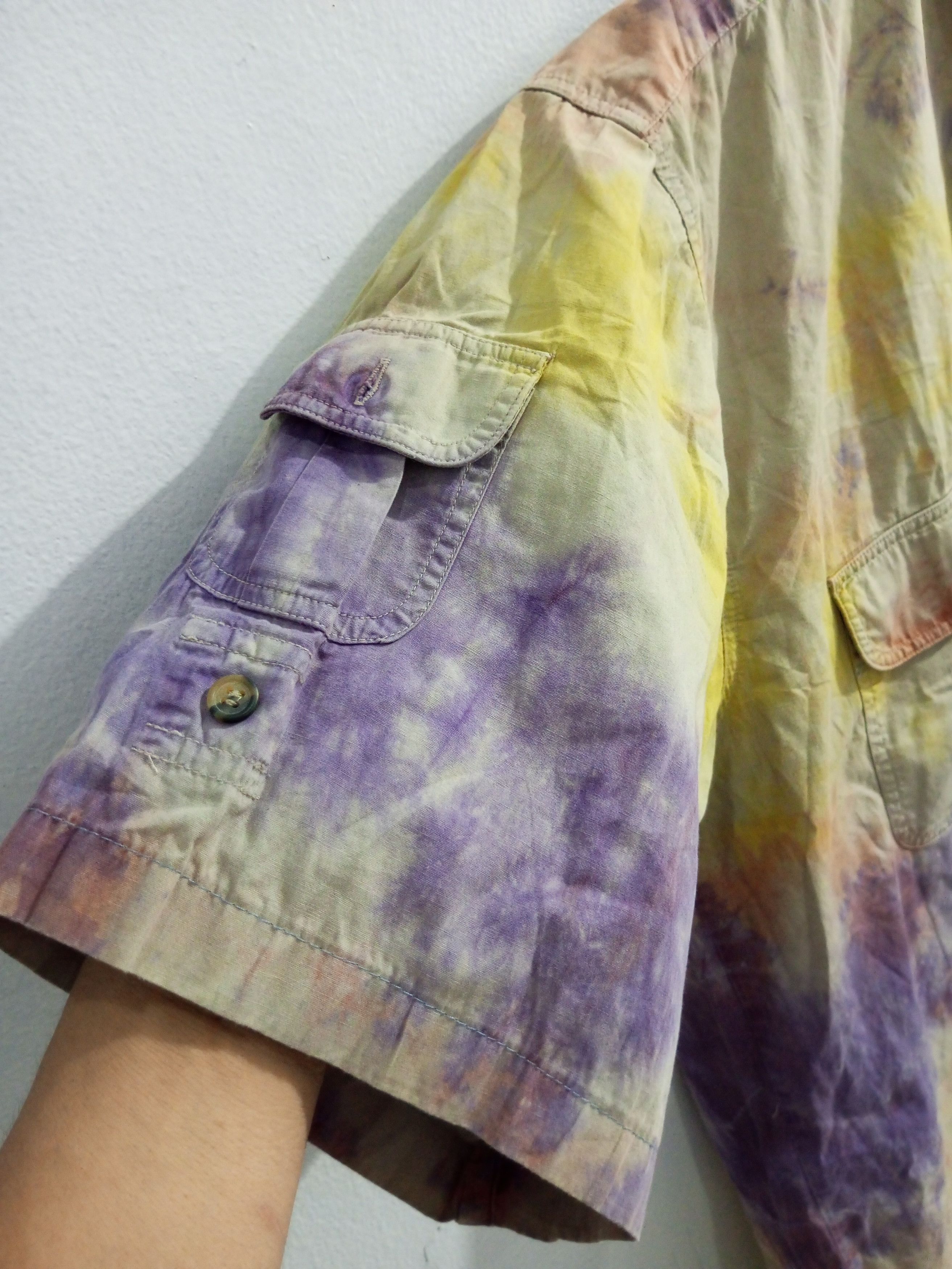 Vintage Vintage Head wind tie dye multi pocket shirt Size US XL / EU 56 / 4 - 3 Thumbnail
