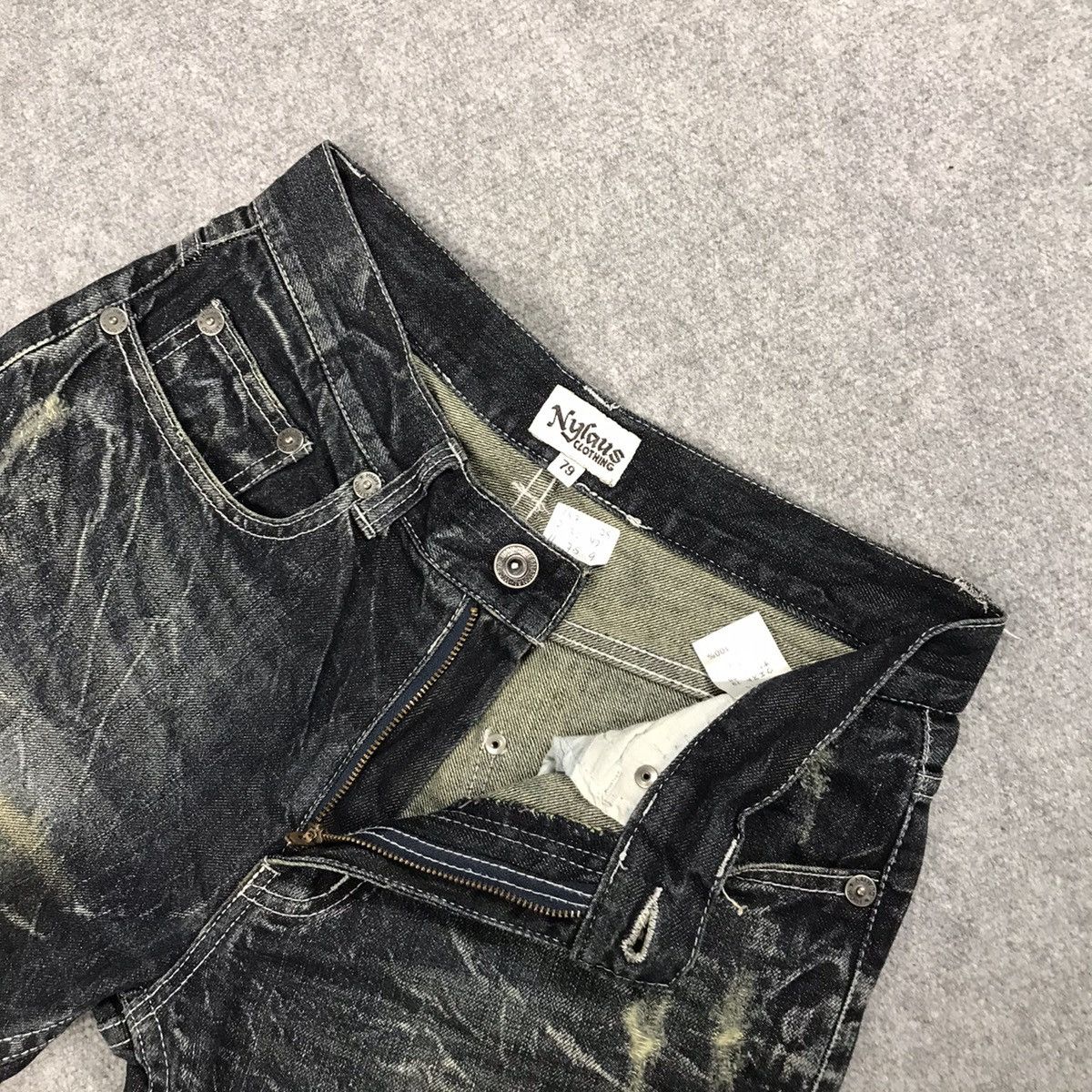 If Six Was Nine FLARE DISTRESSED NYLAUS RUSTY DENIM BOOT CUT PANTS Size US 28 / EU 44 - 17 Thumbnail