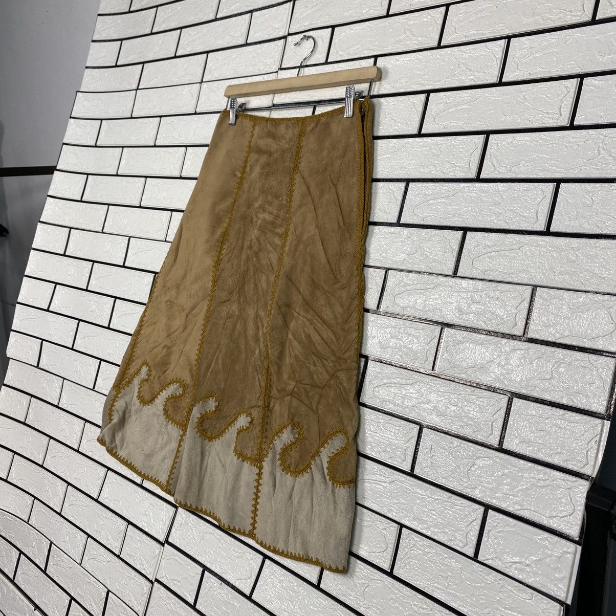 Japanese Brand 📌Vintage Unbranded Genuine Leather Long Skirt Issey Miyake Size 28" / US 6 / IT 42 - 3 Thumbnail