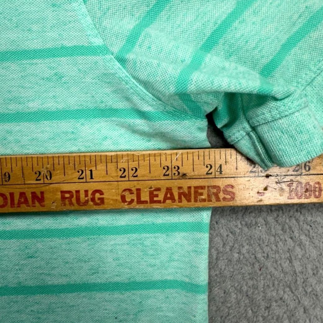 Vintage Great Northwest Polo Shirt Mens Large Mint Green Stripe Linen Blend Rugby NEW Size US L / EU 52-54 / 3 - 7 Thumbnail