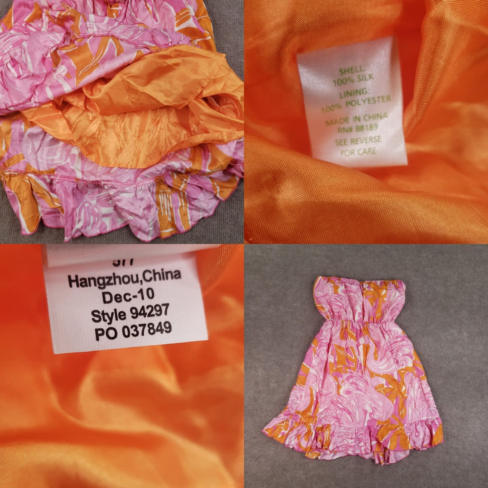 Lilly Pulitzer Lilly Pulitzer Fan Dance Tiernan Dress Womens Size 8 Orange Pink Silk Ruffle Size M / US 6-8 / IT 42-44 - 8 Thumbnail