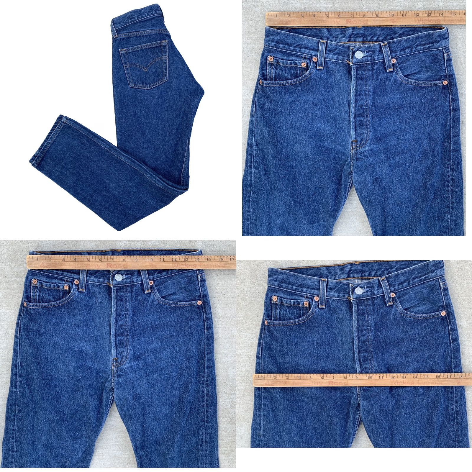 Levi's VINTAGE Levi's 501 Jeans Button Fly 30 Waist 31.5 Inseam Blue Cotton Denim 5-Pocket Mens Jeans Size US 30 / EU 46 - 11 Thumbnail