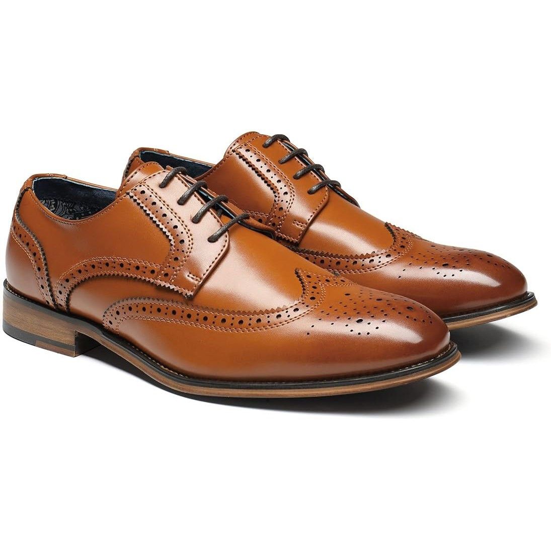 Other Bruno Marc Men's Size 10.5 Brown Faux Leather Oxford Shoes Size US 10.5 / EU 43-44 - 4 Thumbnail