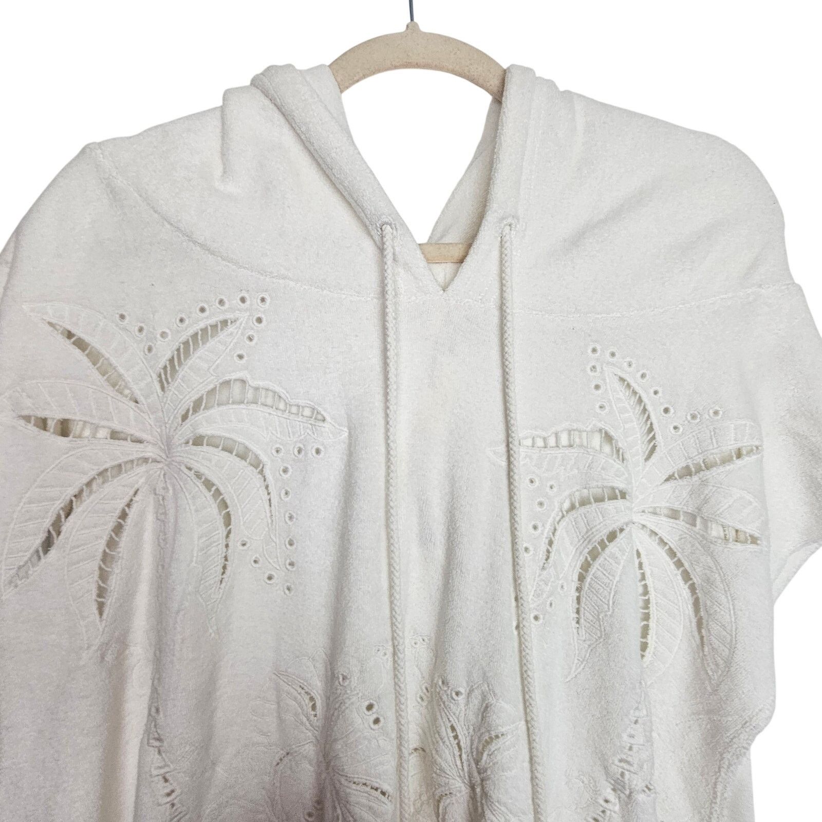 Anthropologie Anthropologie Embroidered Terry Hooded Pullover Sweater Size M / US 6-8 / IT 42-44 - 3 Thumbnail