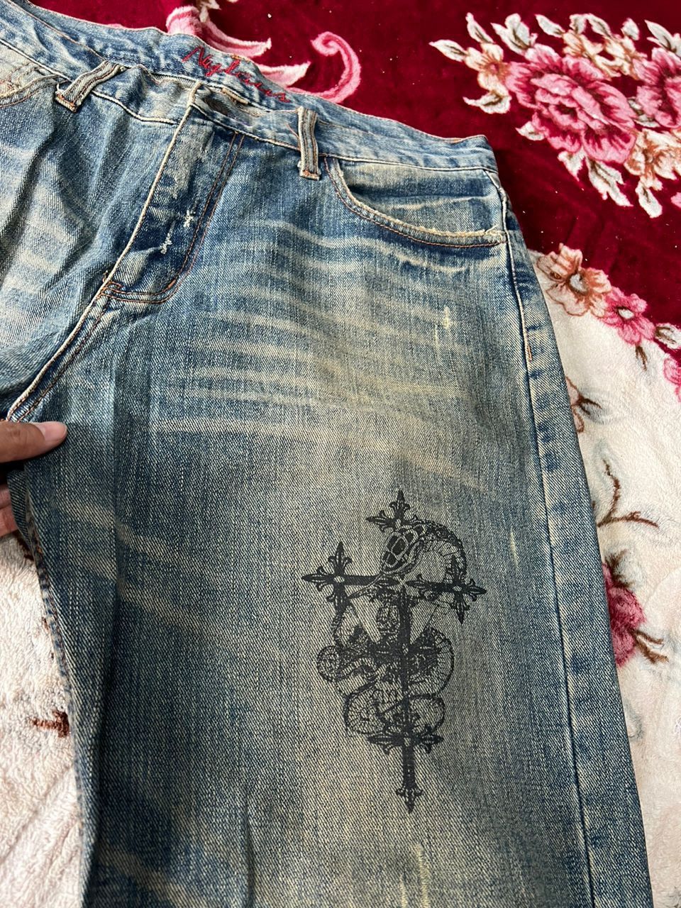 Japanese Brand Japanese Brand Nylaus Art Denim Jeans Size US 34 / EU 50 - 14 Thumbnail