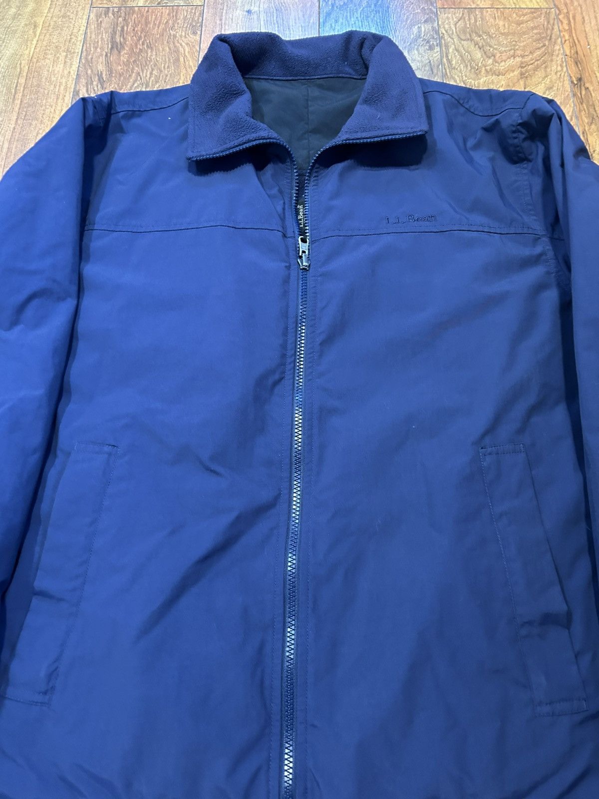 L.L. Bean Vintage LL Bean Reversible Fleece Nylon Jacket Navy Mens XL Size US L / EU 52-54 / 3 - 2 Thumbnail