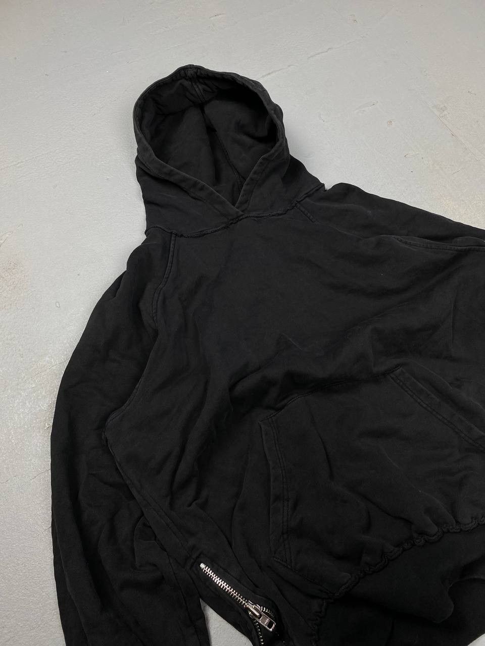 Japanese Brand × Vintage Acid washed faded Zippered Oversized Hoodie Ripped Size US L / EU 52-54 / 3 - 1 Thumbnail