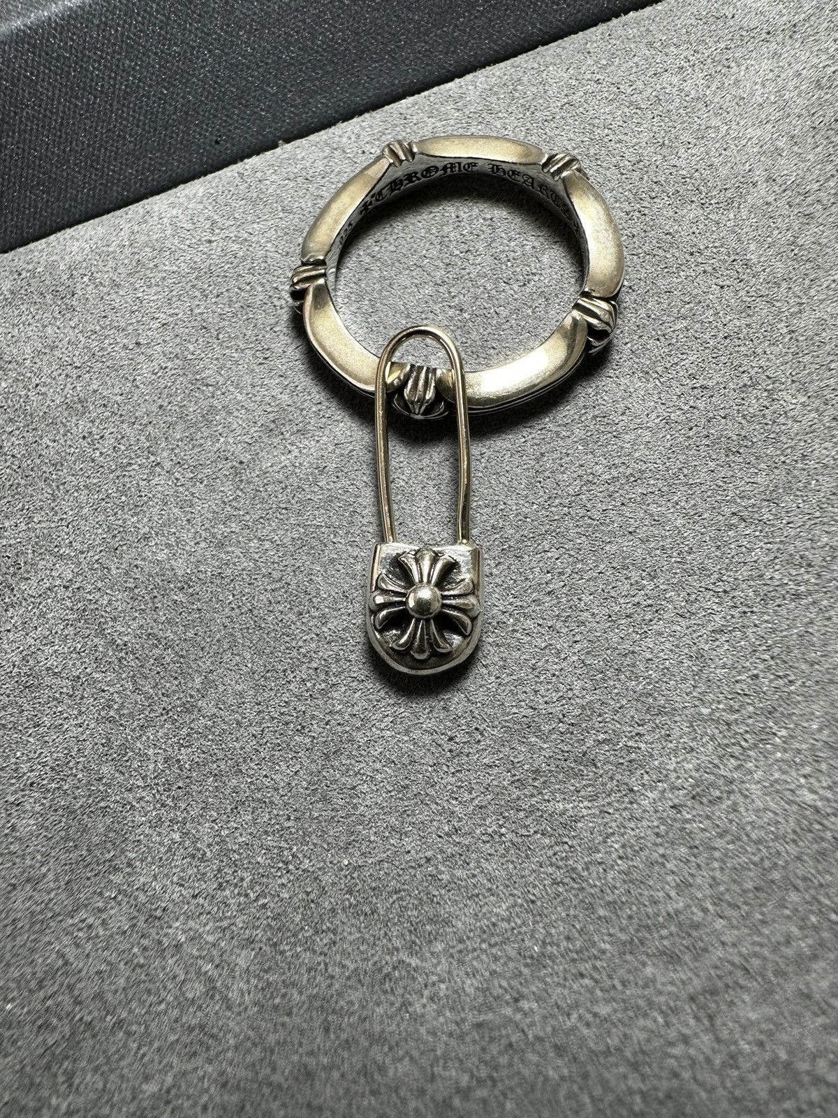 image of Chrome Hearts Safety Pin Earring in Silver, Men's