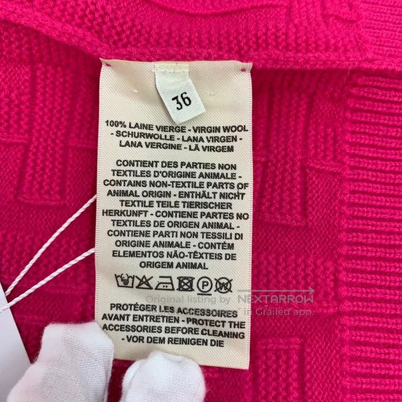 Hermes Hermes Fuchsia V-Neck Wool Knit Long Sleeve Jacket Size XS / US 0-2 / IT 36-38 - 6 Thumbnail