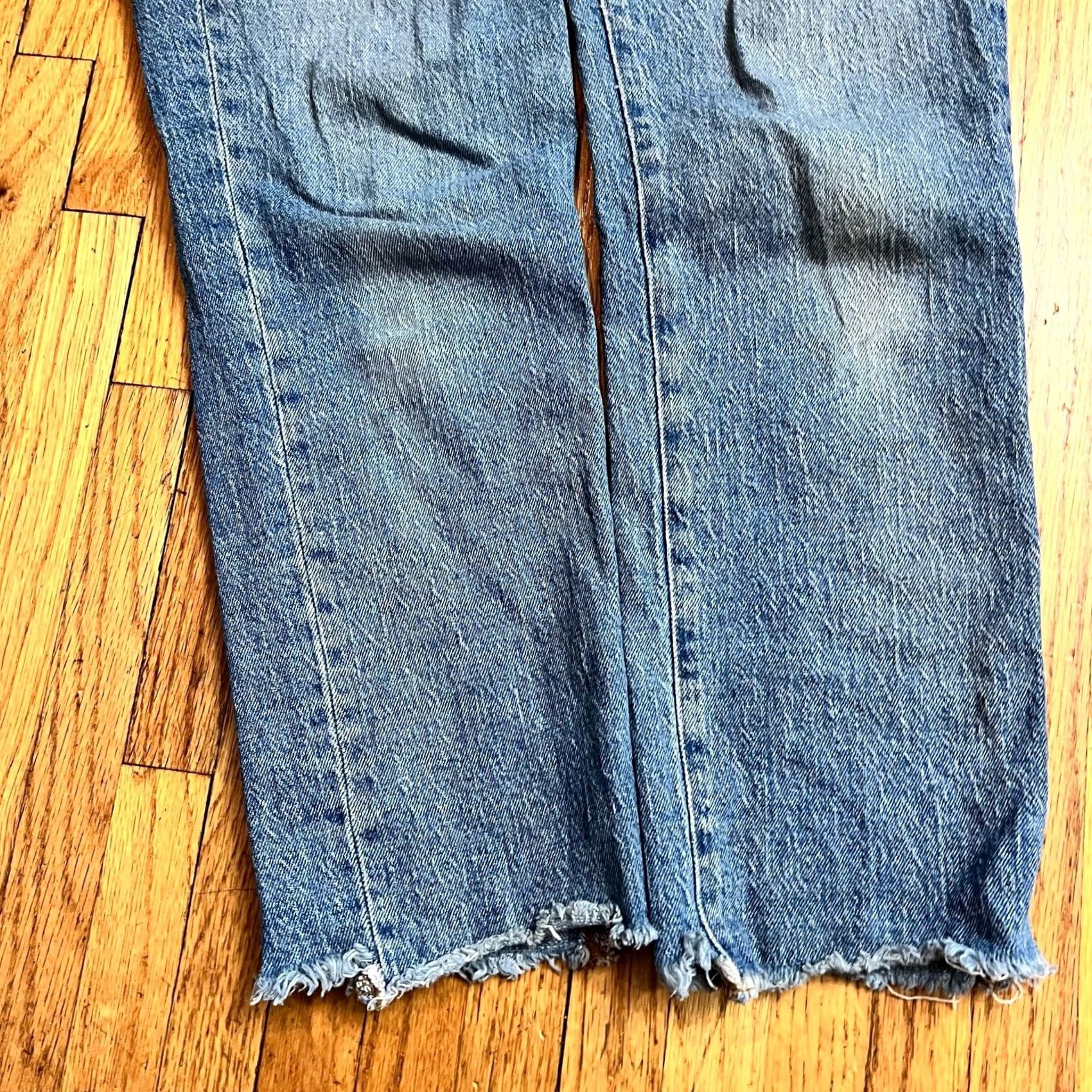 Madewell VINTAGE Madewell Jeans Womens 26 Perfect Ankle Blue Denim High Rise Raw Hem Womens Jeans 26 Blue Jeans Size 26" / US 2 / IT 38 - 3 Thumbnail