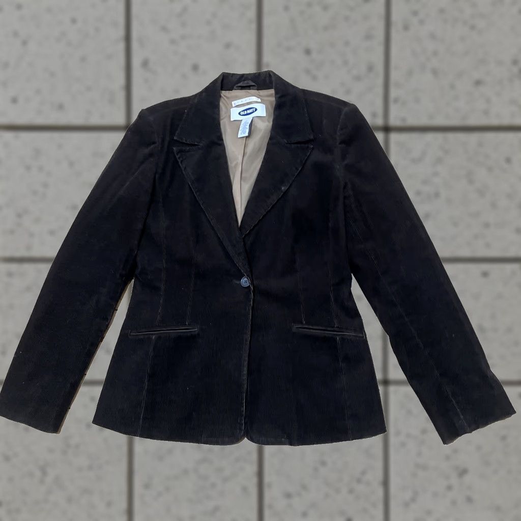 Old Navy VINTAGE Old Navy Corduroy Blazer Jacket Women S Brown Dark Line Holiday 2001 Size S / US 4 / IT 40 - 1 Thumbnail