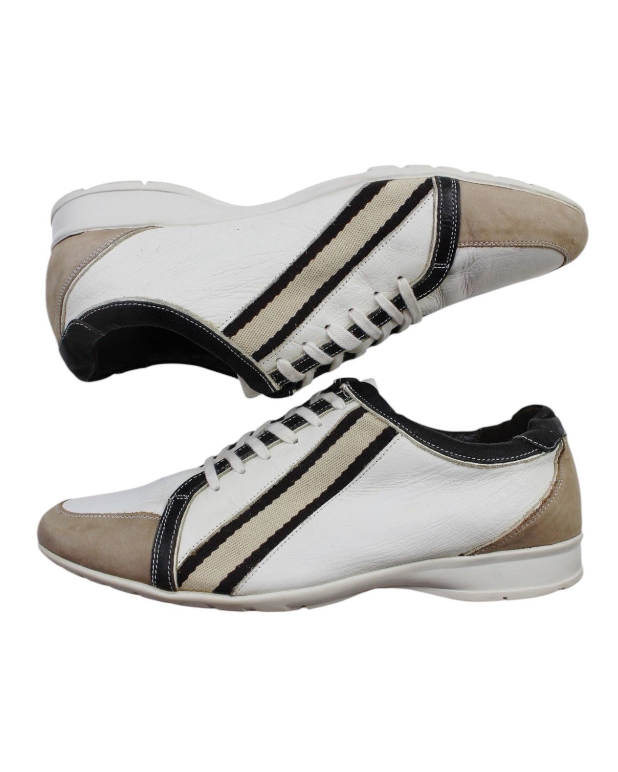 Renoma 2000S RENOMA HOMME PARIS LEATHER PANELS STRIPE SNEAKERS Size US 8 / EU 41 - 3 Thumbnail