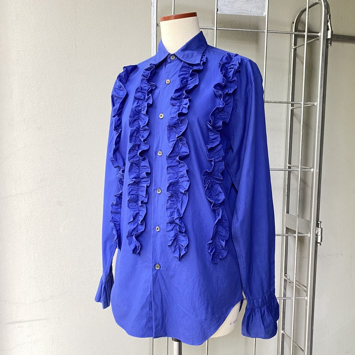 Masaki Matsushima MASAKI MATSUSHIMA Cobalt Ruffle Front Blouse Size US M / EU 48-50 / 2 - 1 Thumbnail