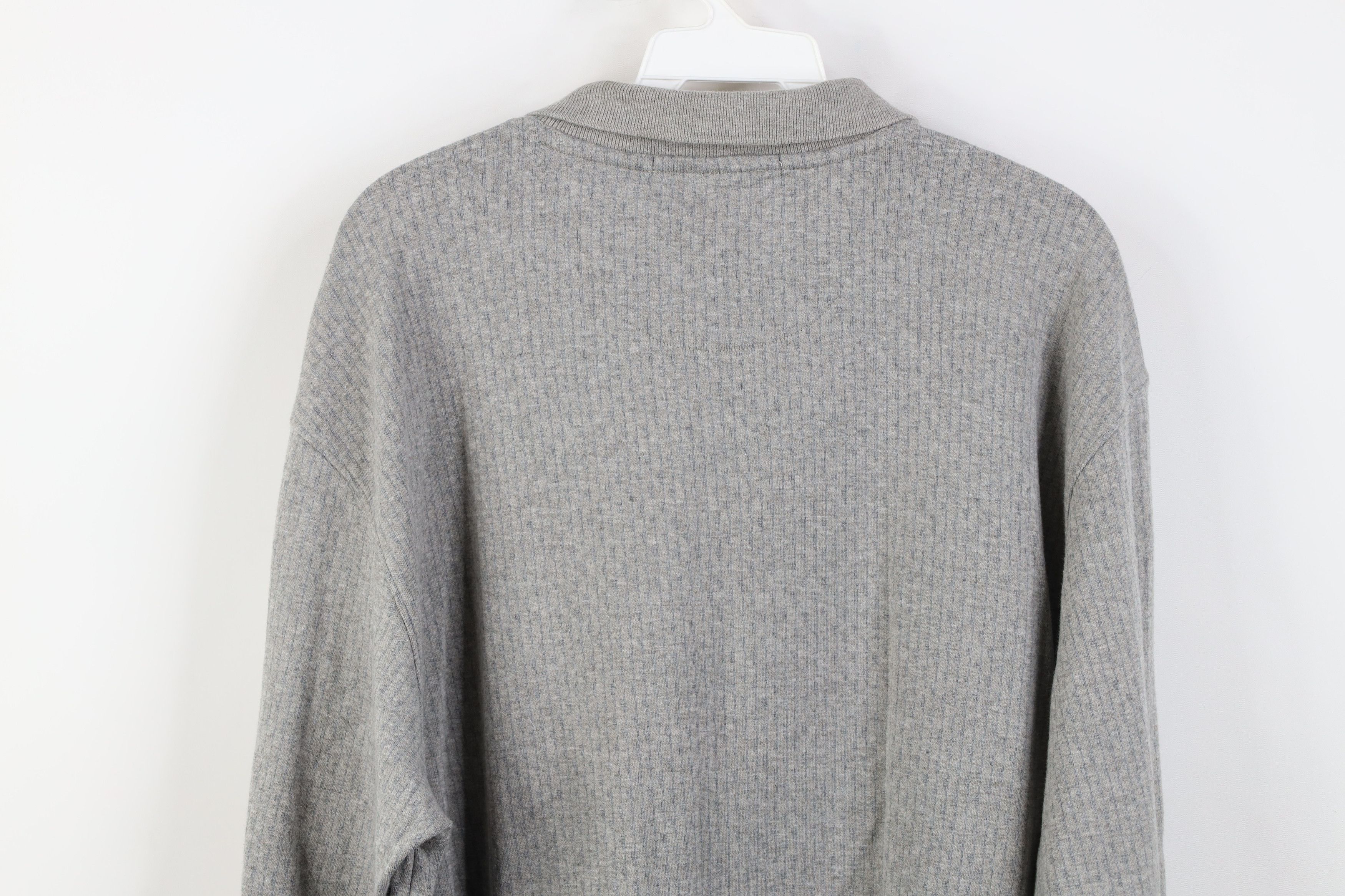 Vintage Vintage 90s Streetwear Knit Long Sleeve Rugby Polo Gray Size US L / EU 52-54 / 3 - 11 Thumbnail
