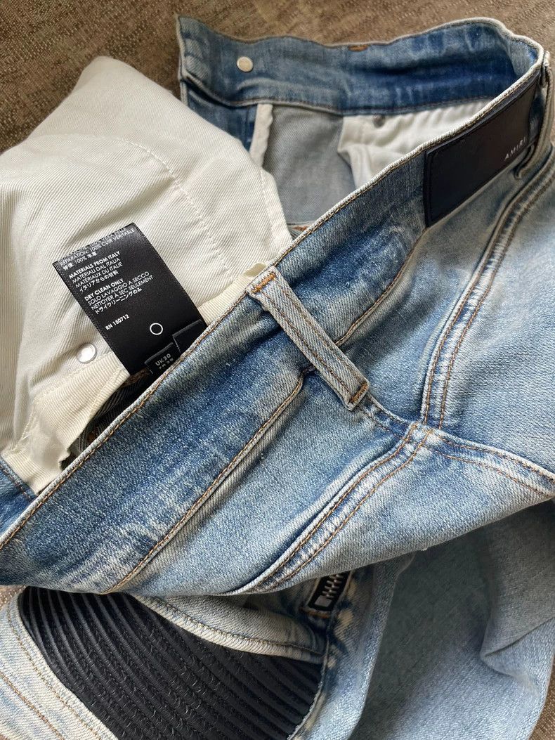 Amiri Amiri Blue jeans, zippered leather jeans 2501-Nextarrow Size US 30 / EU 46 - 7 Thumbnail