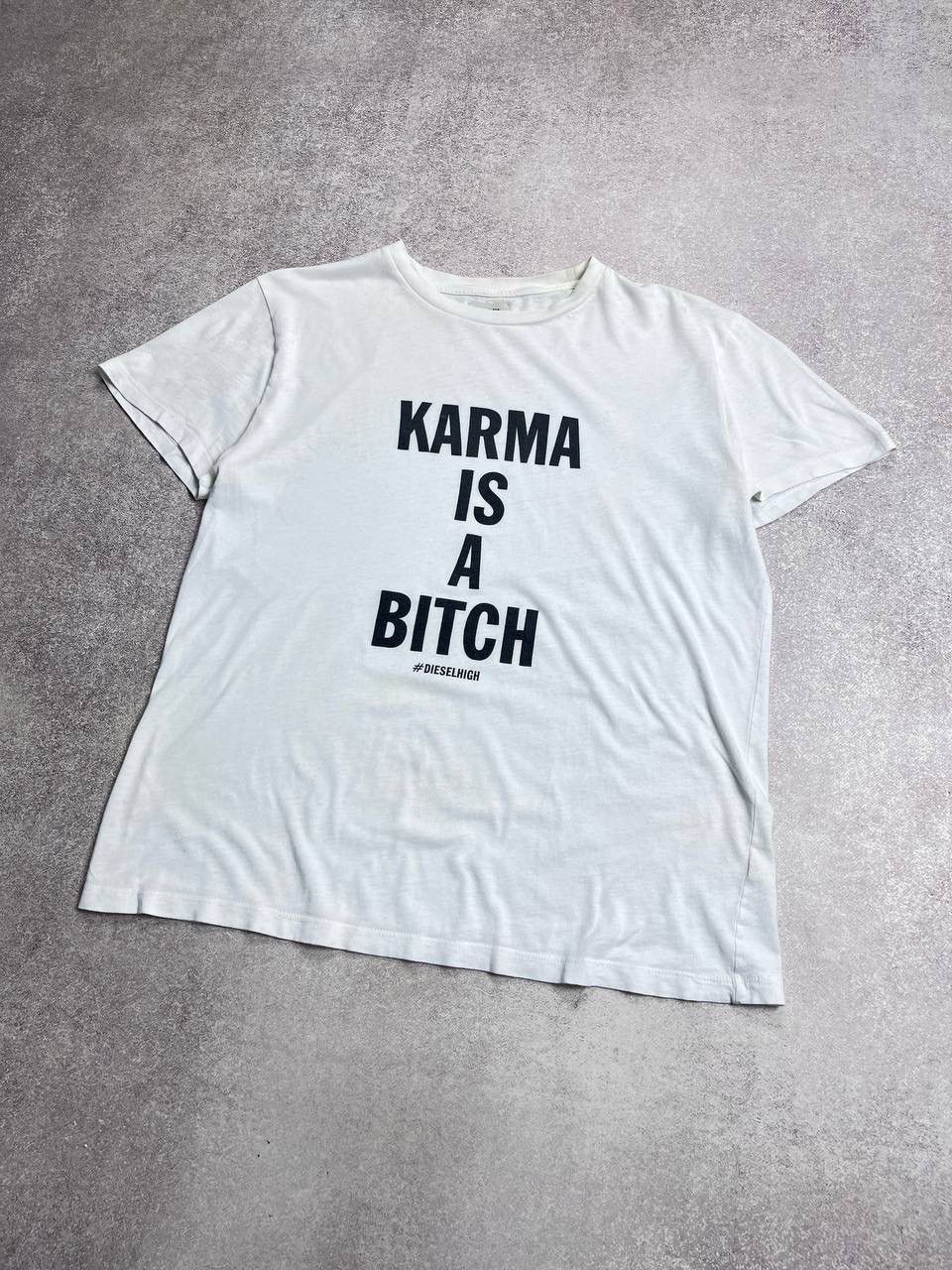 Diesel × Vintage Vintage Diesel Karma Is A Bitch Boxy T-shirt M Y2K Size US M / EU 48-50 / 2 - 2 Thumbnail
