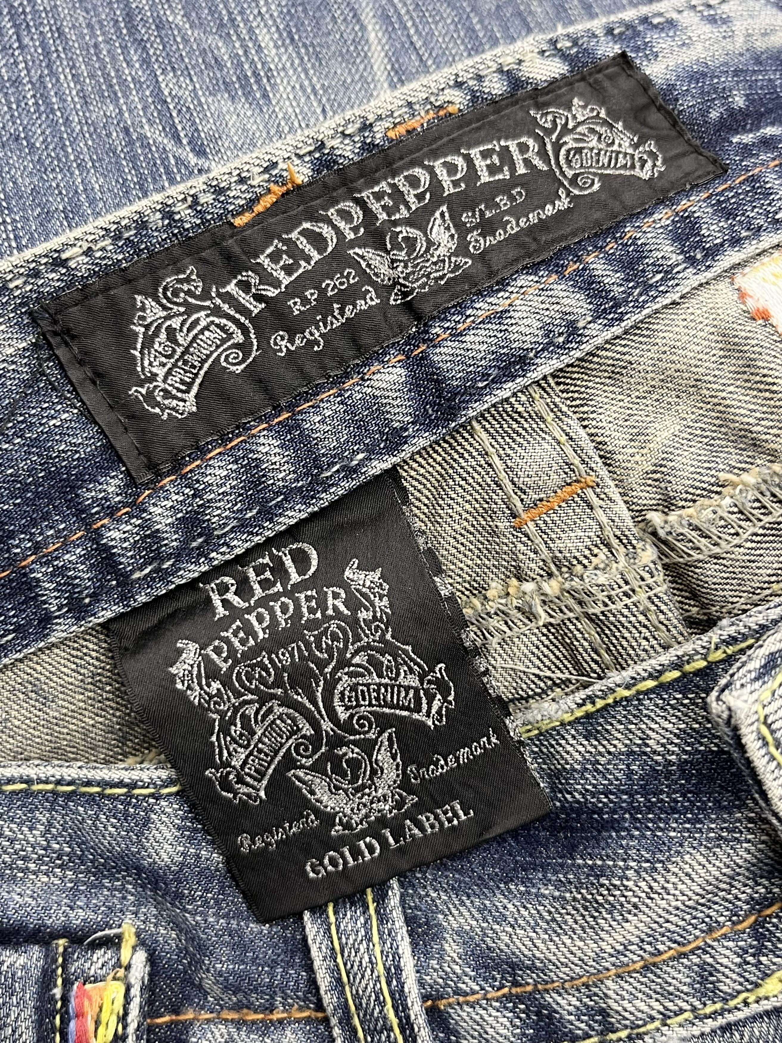 Le Grande Bleu (L.G.B.) RED PEPPER x OZZFIRST Embroidery Navajo Tomahawk Flare Denim Size US 30 / EU 46 - 10 Thumbnail