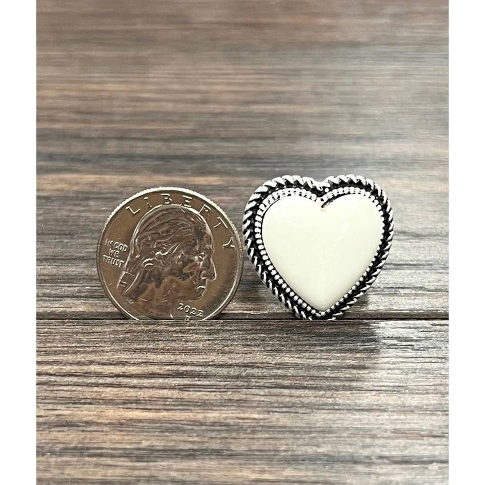 Other Boho Southwestern Heart White Turquoise Adjustable Statement Size ONE SIZE - 3 Thumbnail