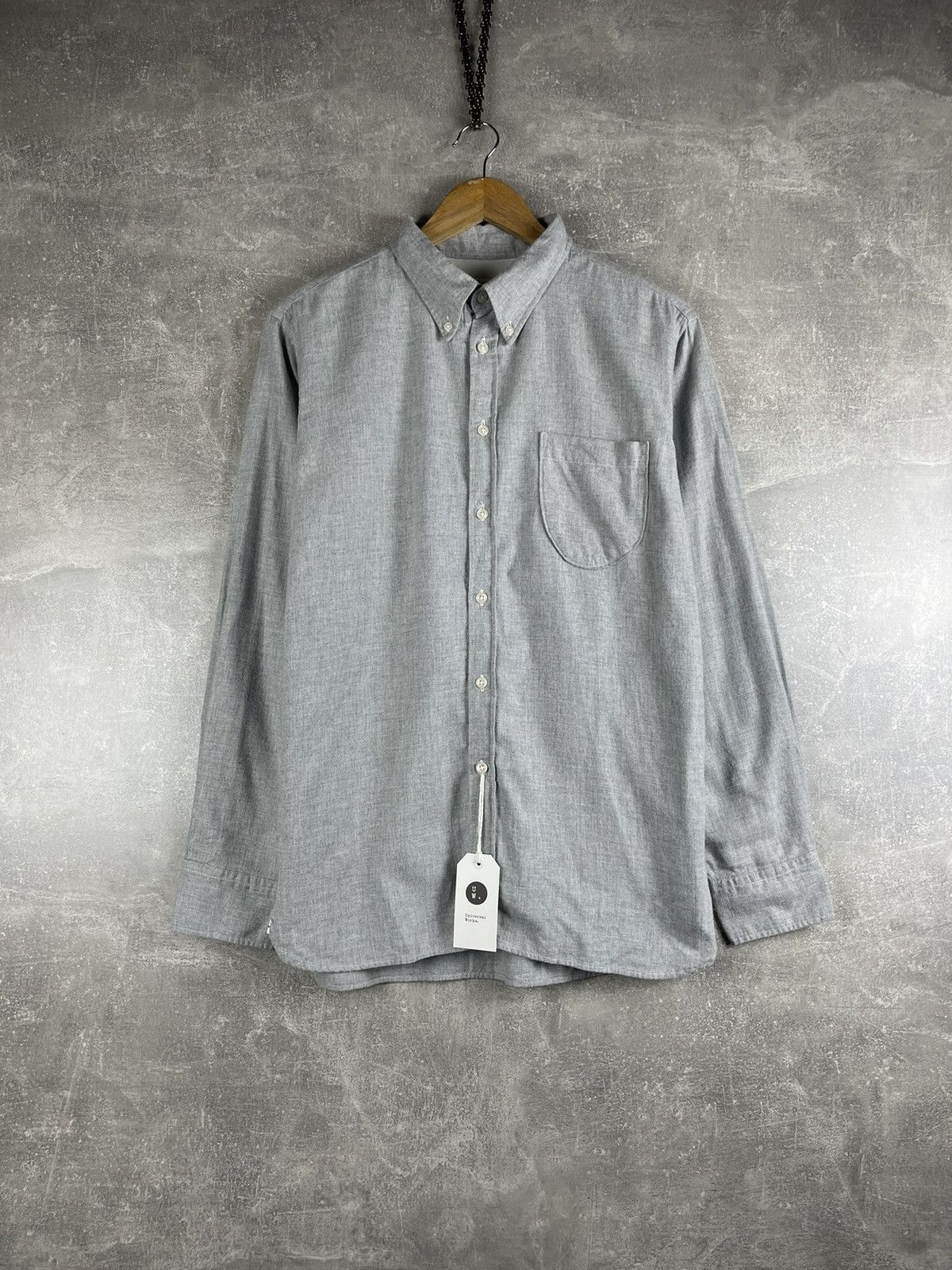 Universal Works Universal Works Brushed Herringbone Shirt Grey Cotton Size US M / EU 48-50 / 2 - 1 Thumbnail