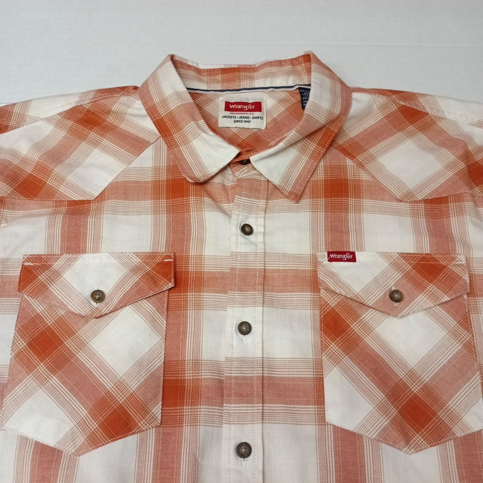 Wrangler Wrangler Cowboy Wash Shirt Men's 2XL Hazel Plaid Twill Woven Size US XXL / EU 58 / 5 - 3 Thumbnail