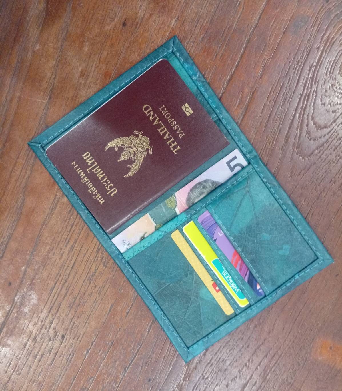 Other BILLNOTE PASSPORT HOLDER TRAVEL FOLDER TURQOUISE Size ONE SIZE - 4 Thumbnail