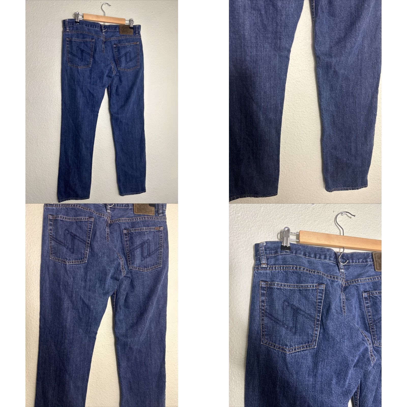 Obey OBEY Jeans Men Slim Straight Denim 34x30 Dark Wash Button Fly 5-Pocket Blue Size US 34 / EU 50 - 8 Thumbnail