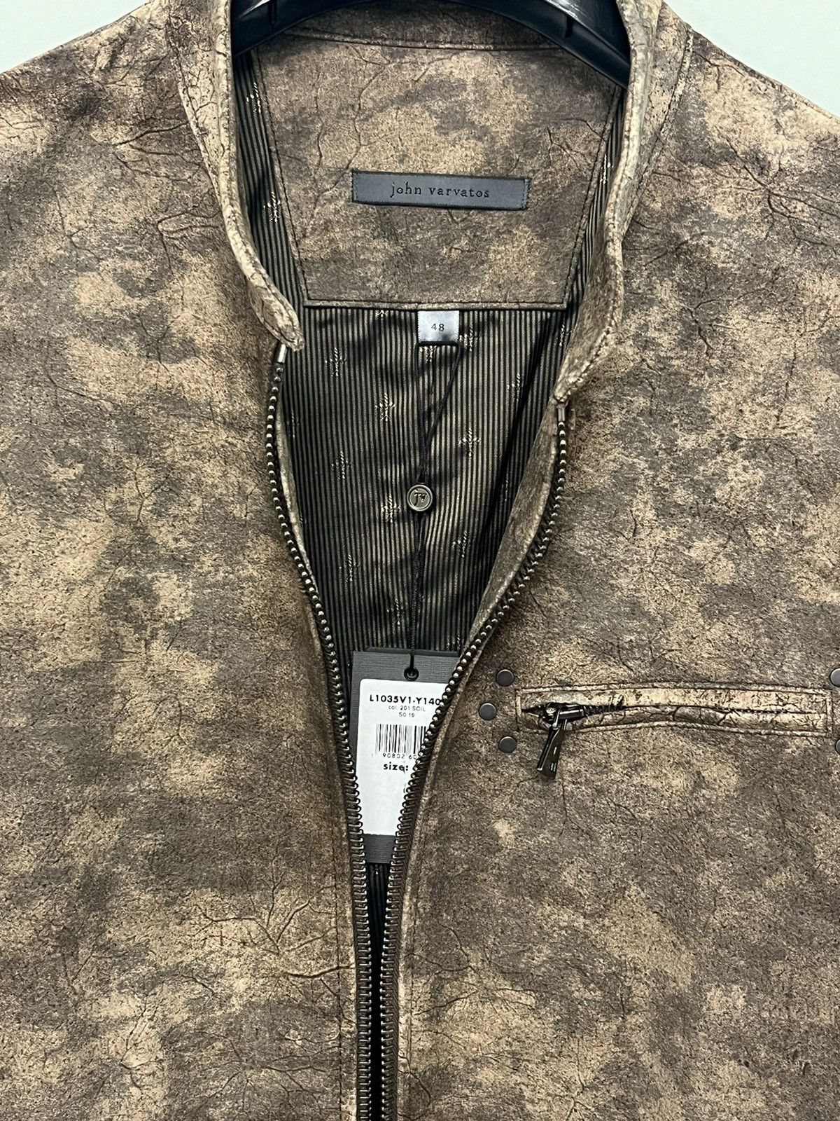 John Varvatos Sheepskin abstract jacket. EU 48 Size US M / EU 48-50 / 2 - 3 Thumbnail