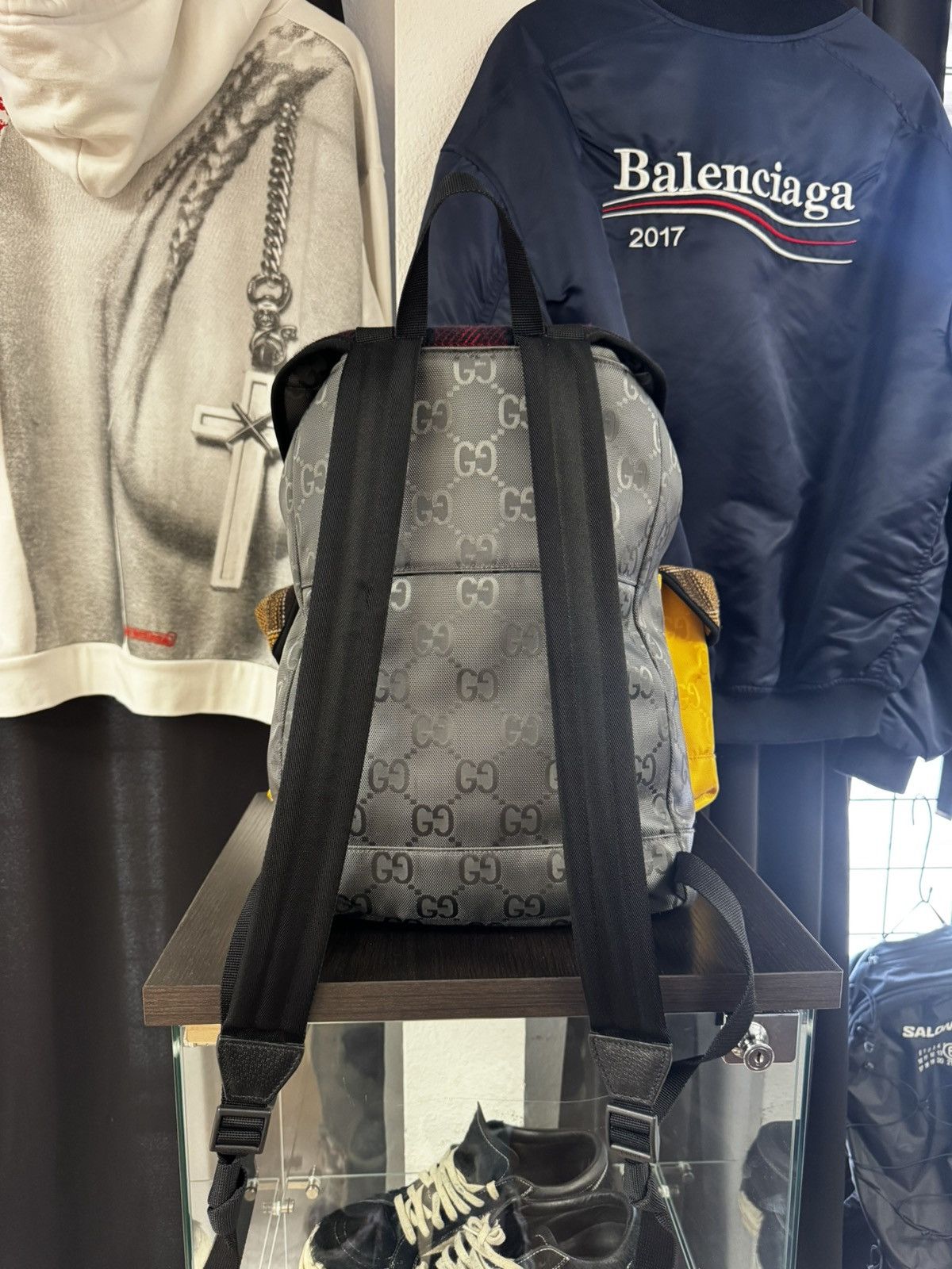 Gucci Gucci Off The Grid Plaid Nylon Rucksack Backpack Size ONE SIZE - 4 Thumbnail