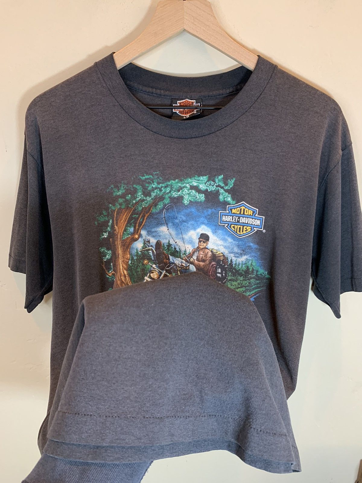 Harley Davidson × Vintage *RARE* Vintage 1991 Harley Davidson Fishing Biker T-Shirt L Size US L / EU 52-54 / 3 - 4 Thumbnail