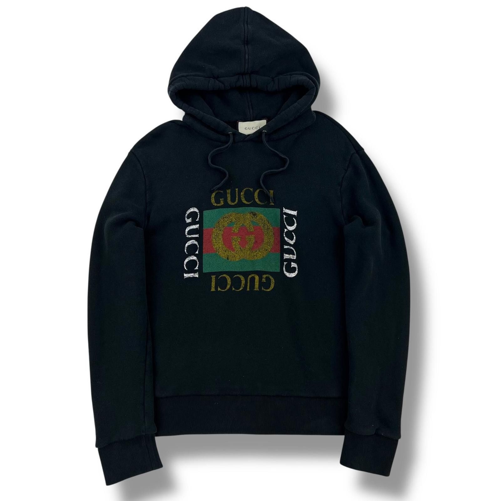 Gucci Gucci Printed Logo Pullover Hoodie Black Size US S / EU 44-46 / 1 - 2 Thumbnail